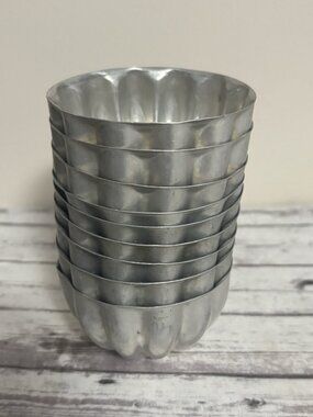 Lot Of 9 Vintage Jell-O Molds Silver Aluminum Retro